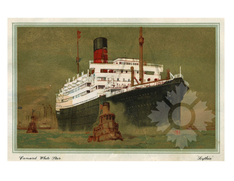 Colored photo of ship Scythia (RMS) (1921-1958)