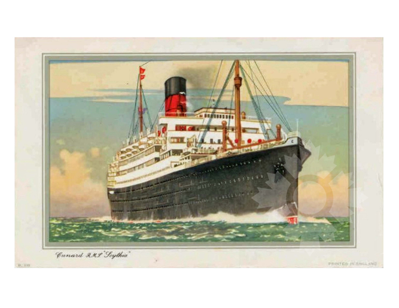 Colored photo of the ship Scythia (RMS) (1921-1958)