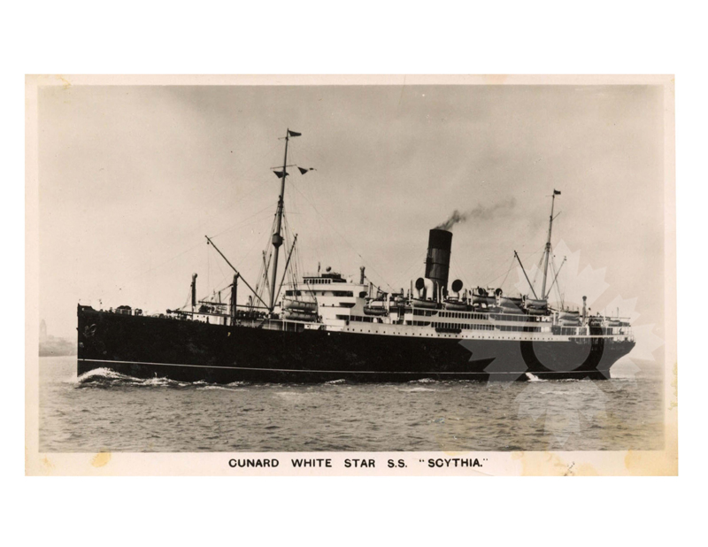 Black and white photo of the ship Scythia (RMS) (1921-1958)