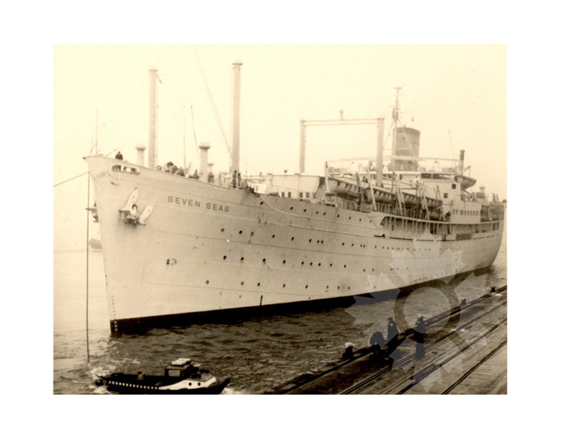 Black and white photo of the ship Seven Seas (MS) (1953-1977)