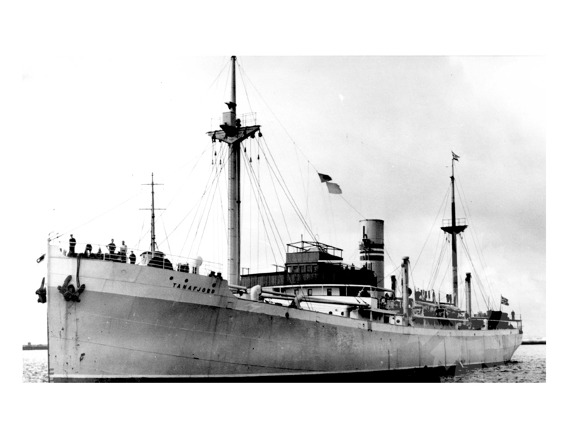 Black and white photo of the ship Tanafjord (SS) (1921-1954)