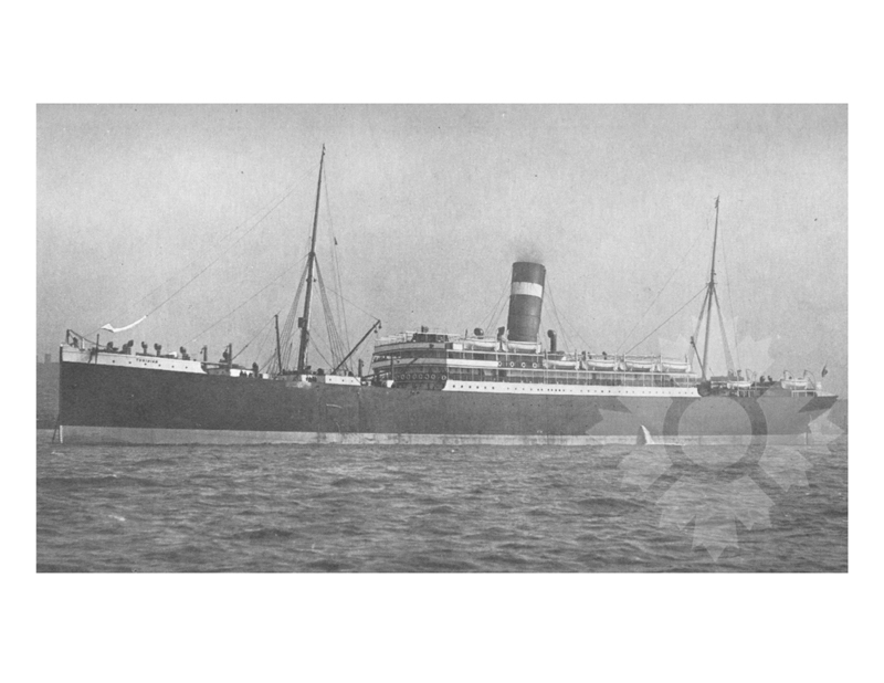 Black and white photo of the ship Tunisian (RMS) (1900-1922)