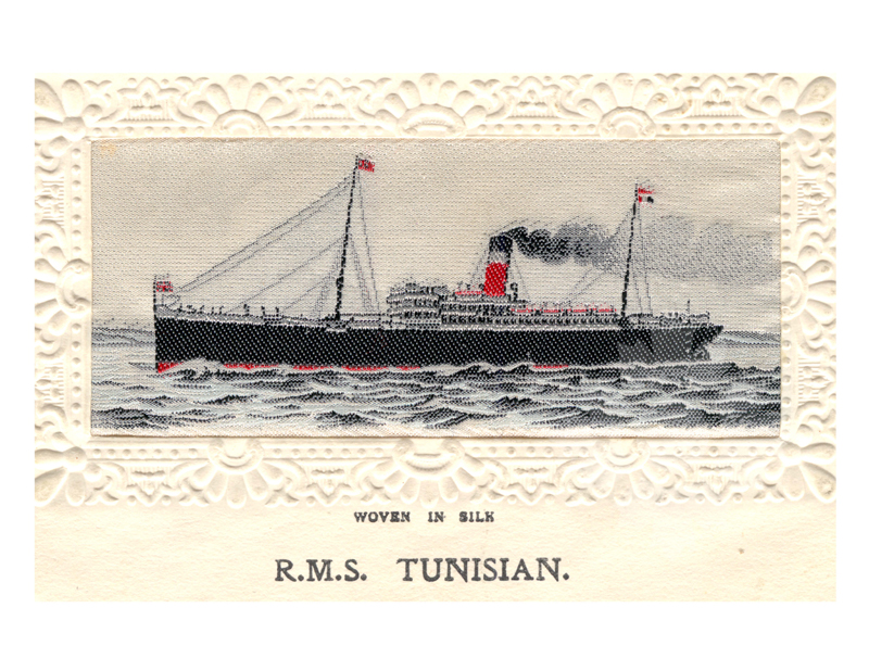 Colored photo of ship Tunisian (RMS) (1900-1922)