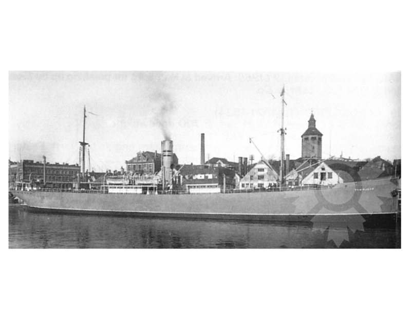 Black and white photo of the ship Tyrifjord (SS) (1921-1944)