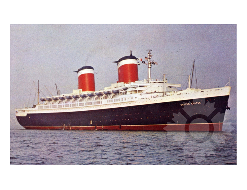 Colored photo of ship United States II (SS) (1952-1969)