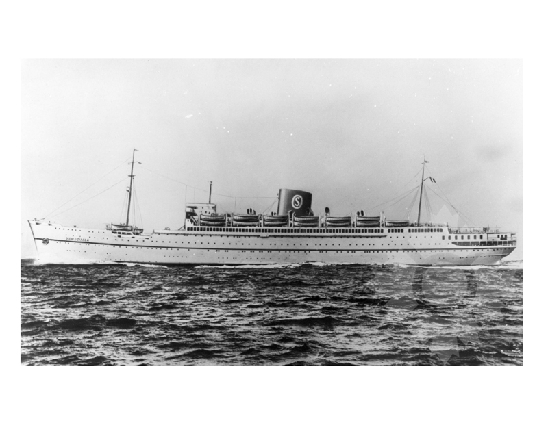 Black and white photo of the ship Venezuela (SS) (1956-1962)