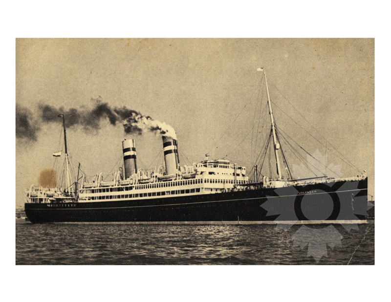 Black and White photo of ship Volendam (SS) (1922-1952)