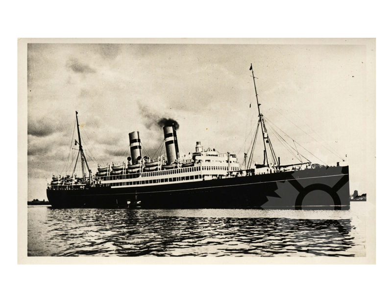 Black and white photo of the ship Volendam (SS) (1922-1952)