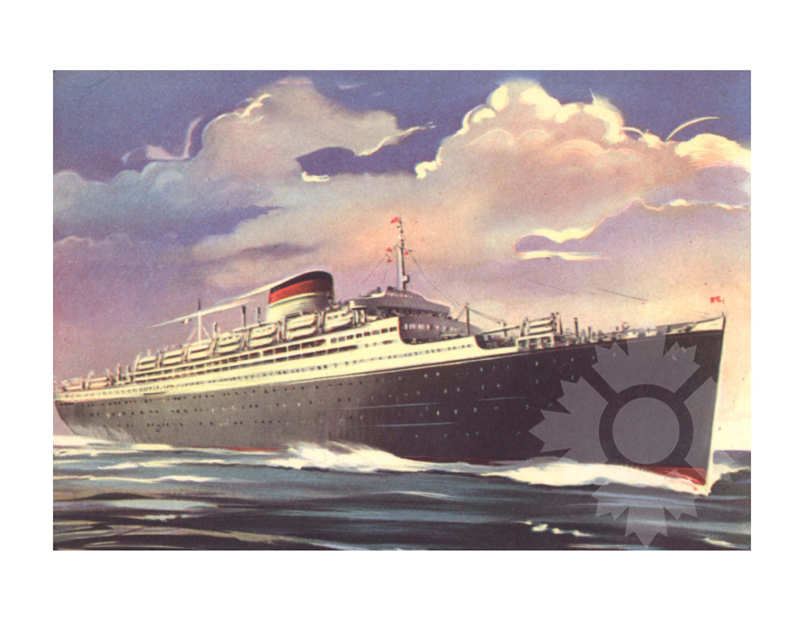 Colored photo of ship Vulcania (MS) (1926-1965)