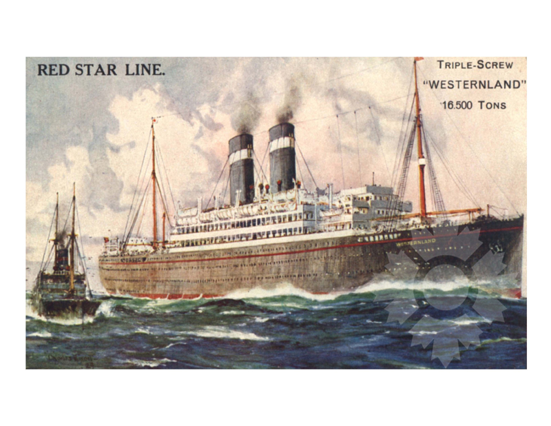 Colored photo of ship Westernland (SS) (1929-1947)