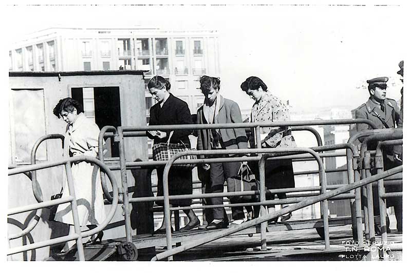 Domenico Stagliano boarding the S.S. Roma in Naples, Italy, 1956. Image courtesy of Domenico Stagliano.