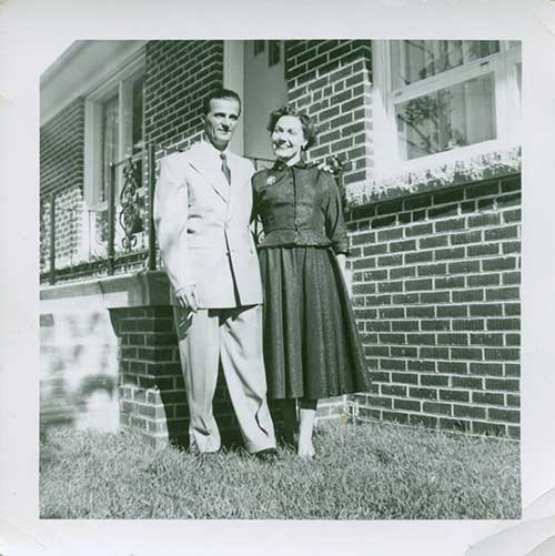 Roberto and Noemi Pellegrini at their first house, 1955 c . Canadian Museum of Immigration at Pier 21 (DI2013.1907.1).