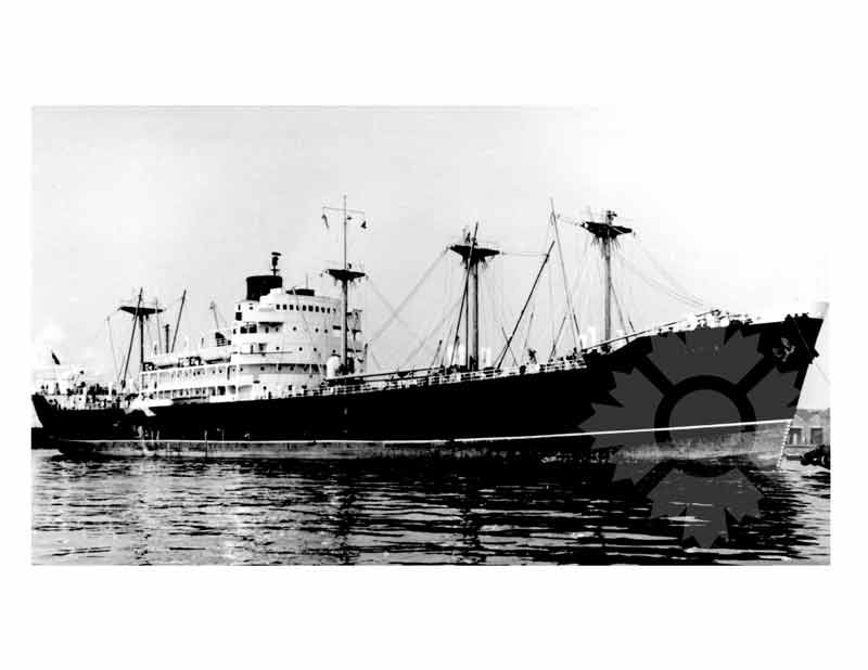Black and white photo of the ship Elysia A (MV) (1945-1963)