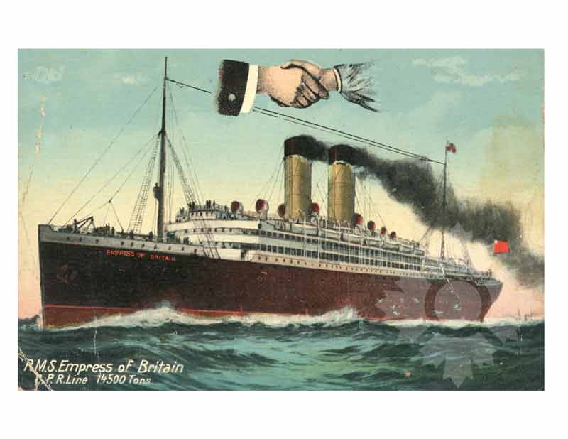Colored photo of the ship Empress of Britain I (RMS) (1905-1924)