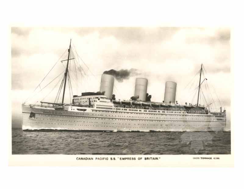Black and white photo of the ship Empress of Britain II (RMS) (1931-1940)