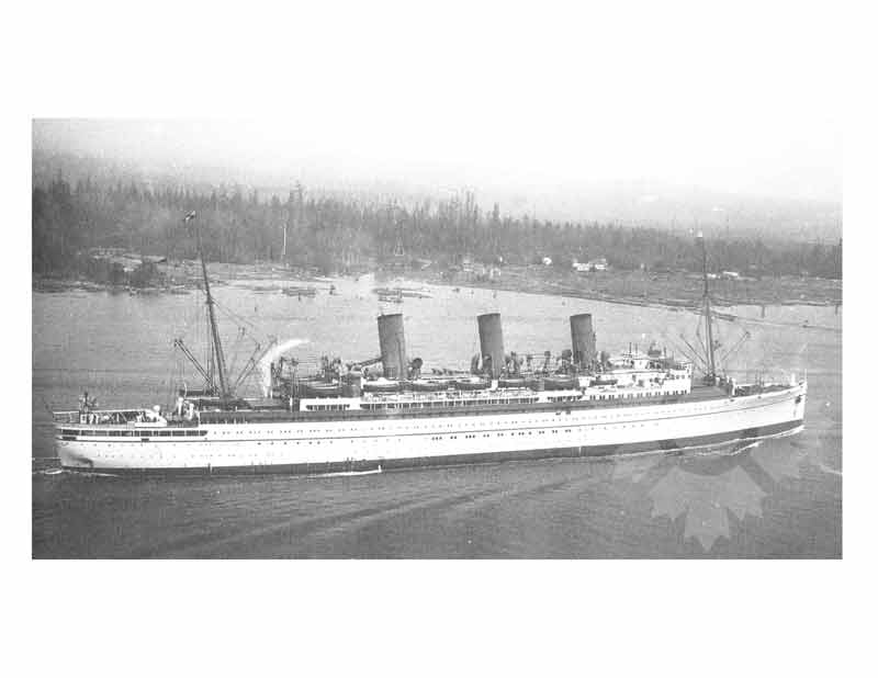 Black and white photo of the ship Empress of Canada I (RMS) (1922-1943)