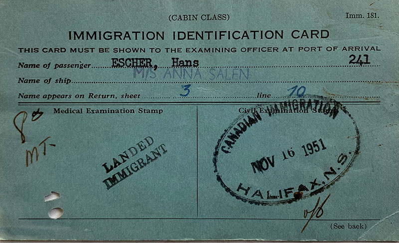 Old blue documentation card.