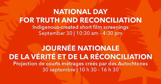 Event information on an orange background.