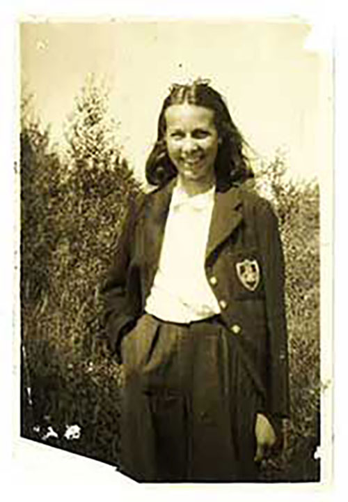 Image of Margaret Beal wearing her grammar school blazer.