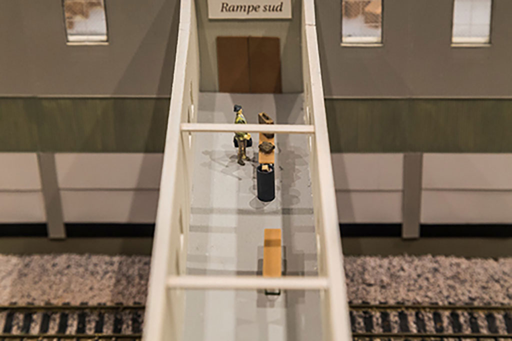 Three different depictions of the Pier 21 Model that is on display at the Canadian Museum of Immigration at Pier 21.