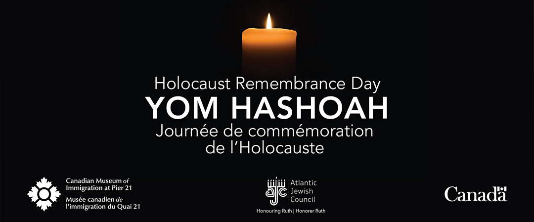 Event information on a black background below a glowing candle.