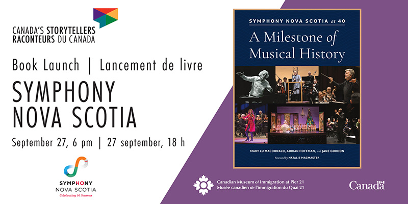 Event information with a picture of a book about musical history.