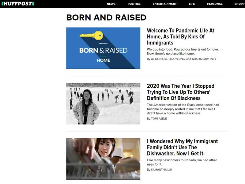 Huffington Post Home Page.
