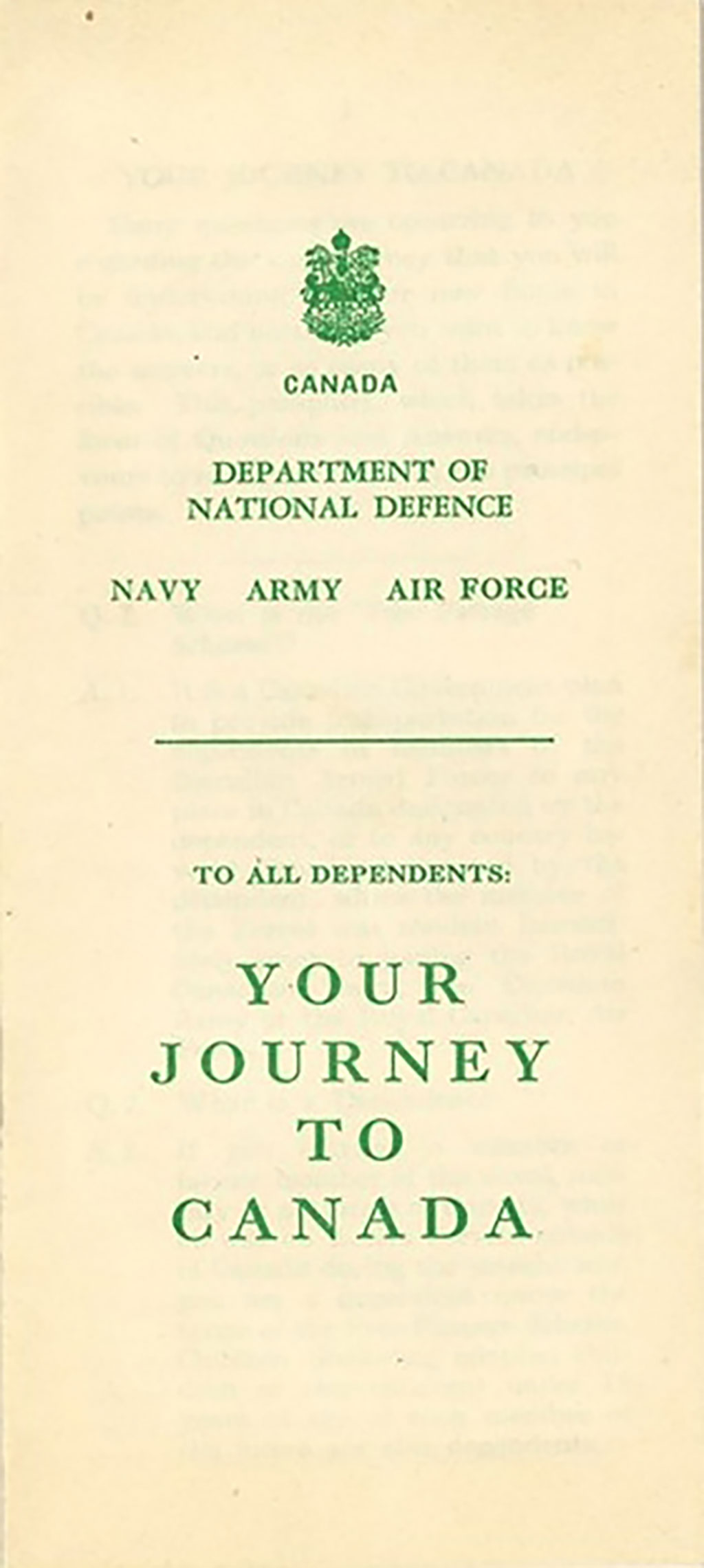 A white pamphlet with writing in green ink.