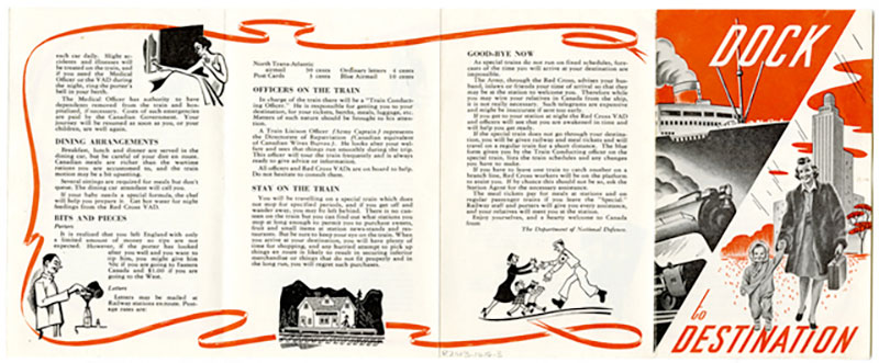 A white pamphlet with lots of orange-coloured decoration and cartoon-like images.