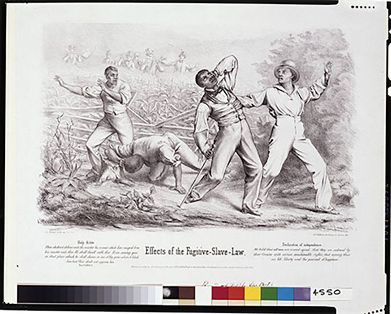 Artistic rendering depicting slaves attempting escape.
