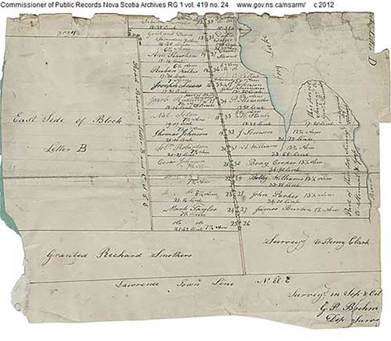 Partially torn archival document showing a crude map and cursive writing.