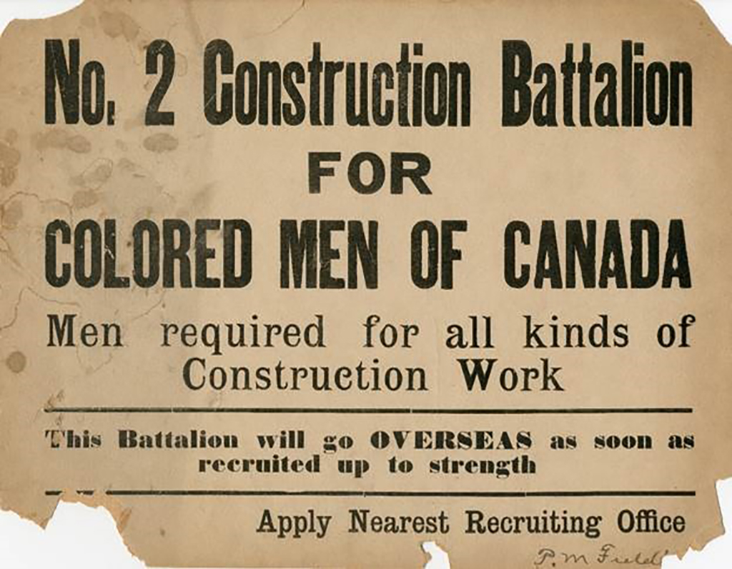 Old piece of torn paper about the No. 2 Construction Battalion. 