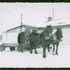 Ed Smith riding to Melville School in the winter, 1953. Canadian Museum of Immigration at Pier 21 (DI2013.1641.10).