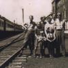 Witvoet  family by the railroad tracks at Pier 21, May 1950. Canadian Museum of Immigration at Pier 21 (DI2013.1578.4).
