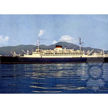 Colored photo of the ship Saturnia (MS) (1925-1966)