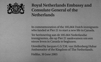 Royal Netherlands Embassy and Consulate General of the Netherlands plaque