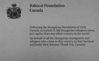 Rakoczi Foundation Canada plaque
