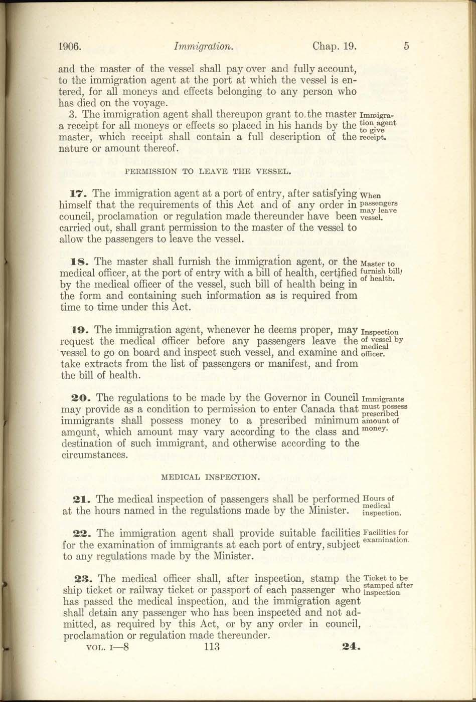 Canadian immigration act 1906