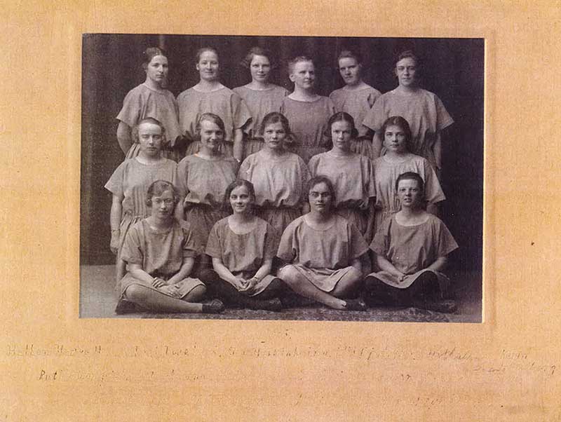 Old group photo of young women.