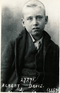 A young boy with short hair has his photograph taken.