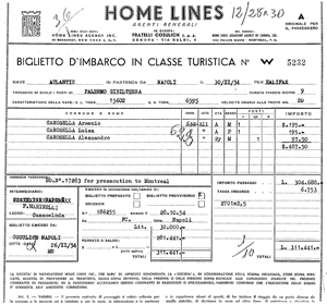 Home Lines invoice.