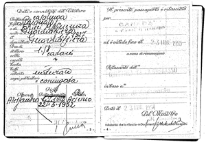 Passport 3rd and 4th page with details.