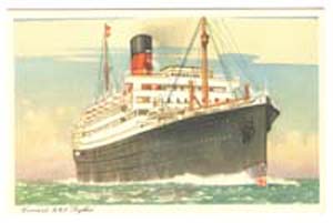 Postcard with artist rendering of the ship Scythia.