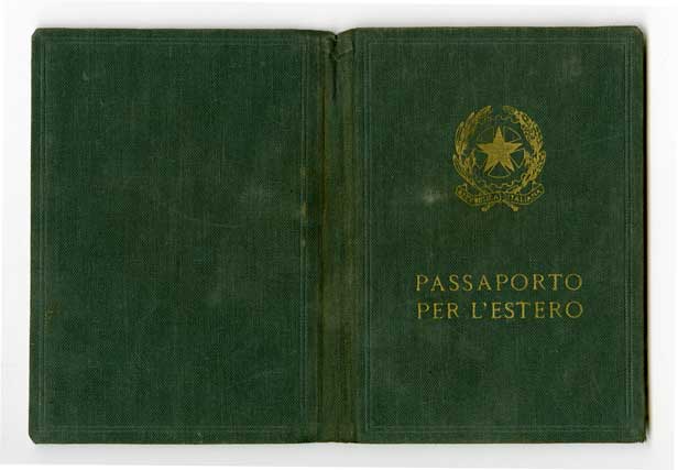 Green passport cover.