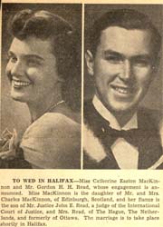 Newspaper clipping about Catherine's marriage to Gordon.