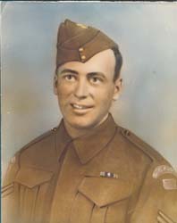 Painted portrait of young Wilfred in his service uniform.