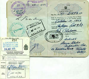 Old travel documents.