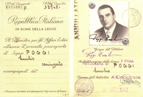 Photo page of Emilio Poggi’s Italian passport.