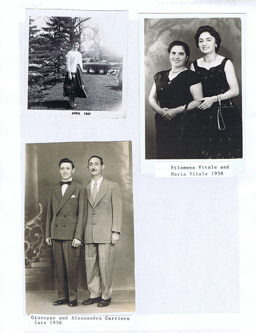 Three old photos pasted on one paper.