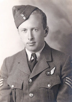 Service portrait of young Orland, with Air Gunner's badge on jacket.